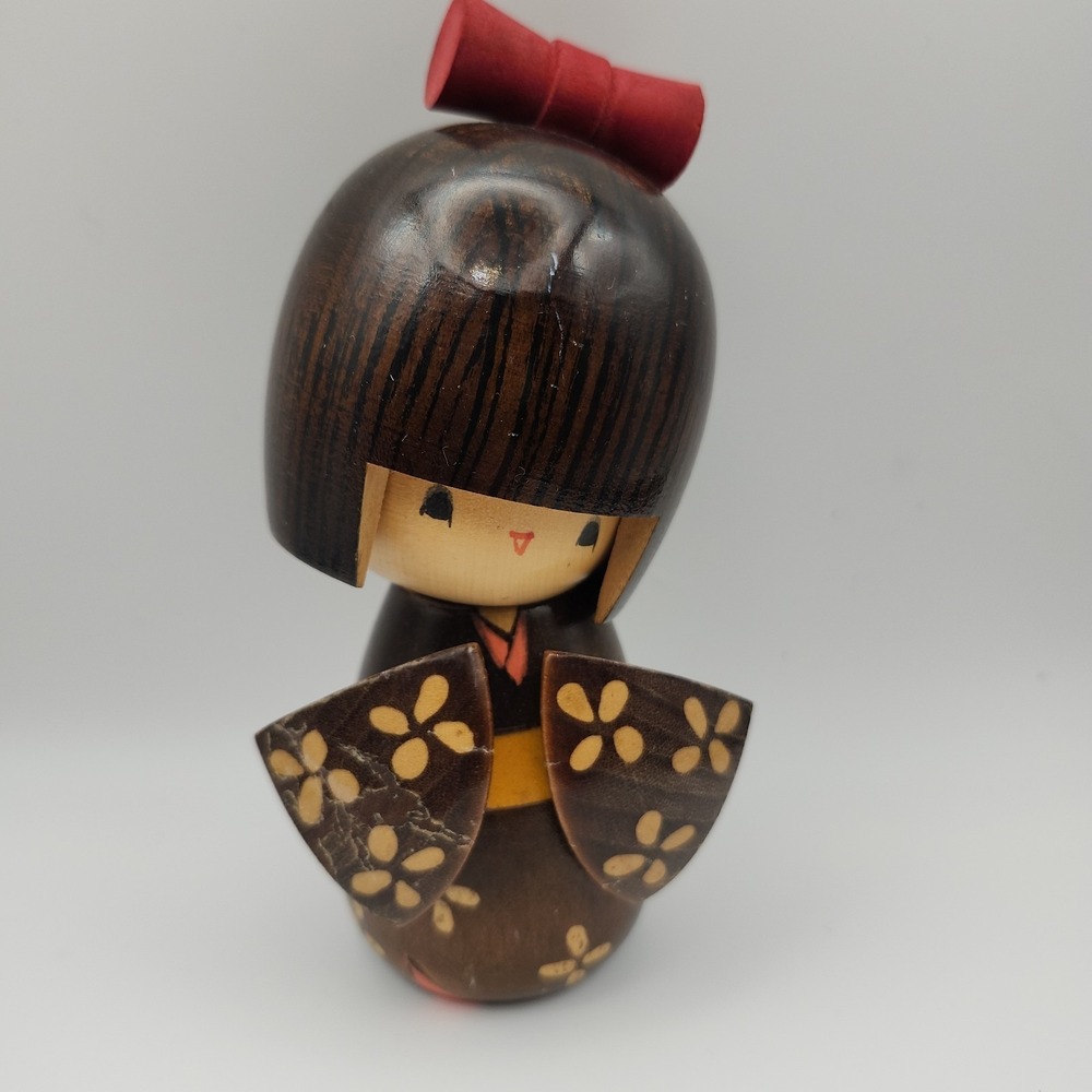 RESERVED Vintage Kokeshi Doll Collectible. Japanese Folk Art. 5.5" Stamped - Picture 4 of 8